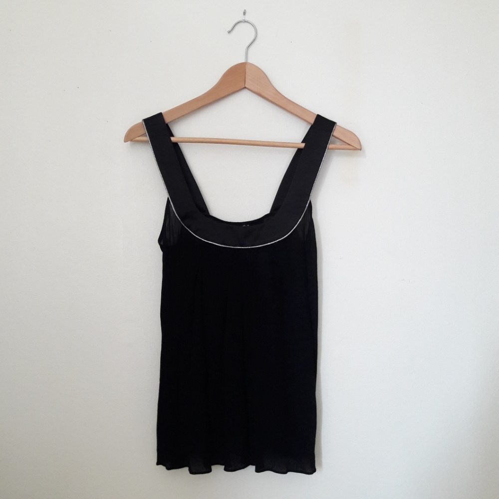 NEW Searle Sleeveless Pleated Black Top